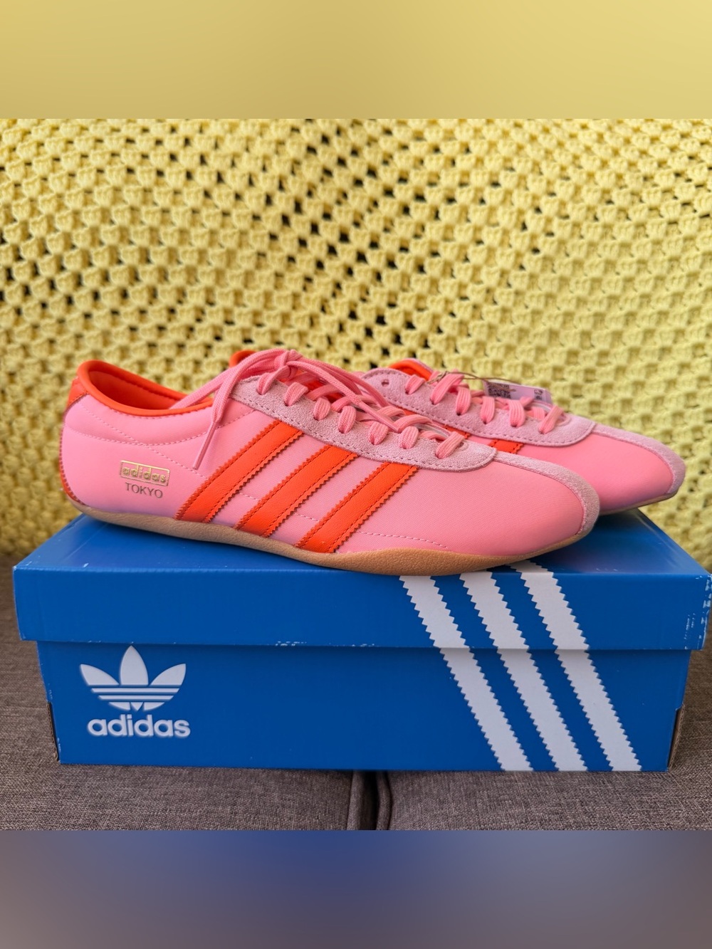 Adidas Women's Tokyo Sneakers Nylon Semi Pink Spark Orange Ji3297 Sz 10
